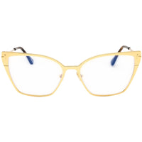 Tom Ford Women's Eyeglasses - Shiny Deep Gold Metal Butterfly Frame | FT6051-B 56030 ,