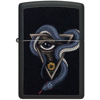 Zippo Windproof Pocket Lighter - Snake and Eye Design Matte Black Metal | 48651 ,
