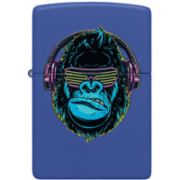 Zippo Windproof Lighter - DJ Neon Gorilla Design Royal Blue Matte Finish | 48842 ,