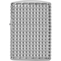 Zippo Windproof Lighter - Geometric Diamond Design High Polish Chrome Finish | 48880 ,