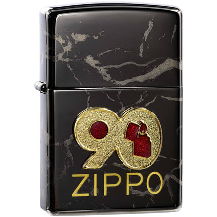 Zippo Windproof Lighter - 90th Anniversary Design High Polish Black Finish | 49864 ,