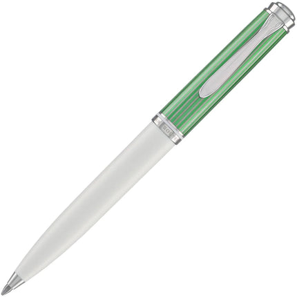 Pelikan Ballpoint Pen - Souveran K605 Green and White Barrel Silver Trims | 818223 ,