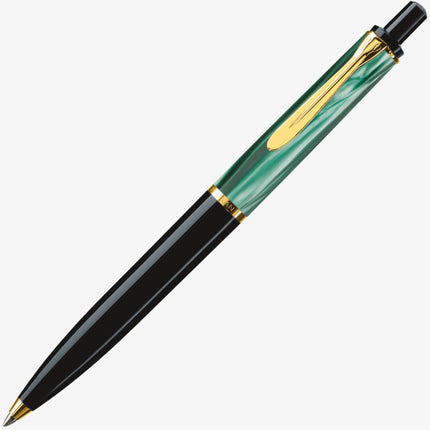 Pelikan Ballpoint Pen - Classic K200 Green Marble Resin 24K Gold Trim | 996694 ,
