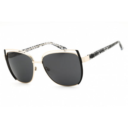 Bebe Women's Sunglasses - Gold, Black Metal Full Rim Oversized Frame | BB7249 710 ,