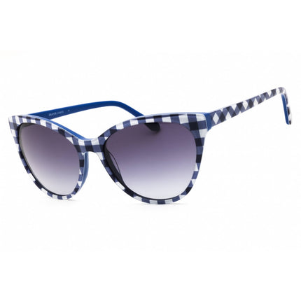 Draper James Unisex Sunglasses - Indigo Gingham Full Rim Cat Eye Frame | DJ7018 414 ,