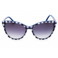 Draper James Unisex Sunglasses - Indigo Gingham Full Rim Cat Eye Frame | DJ7018 414 ,