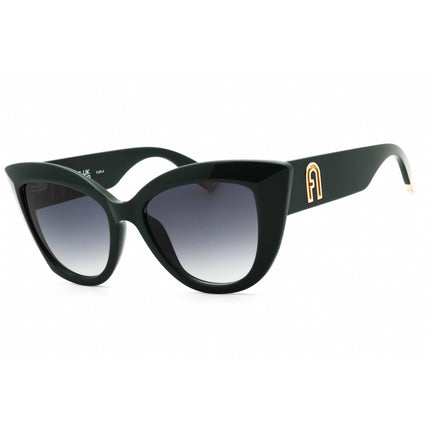 Furla Unisex Sunglasses - Shiny Green Acetate Full Rim Cat Eye Frame | SFU711 0D80 ,