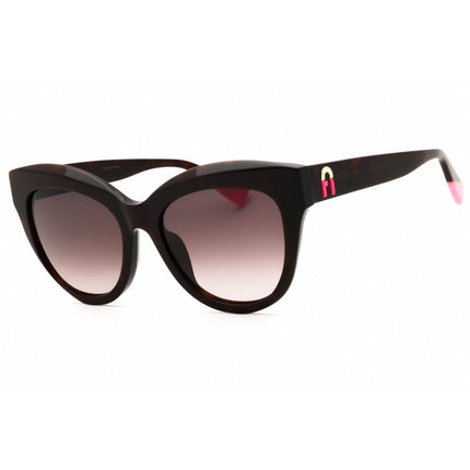 Furla Unisex Sunglasses - Shiny Dark Havana Full Rim Cat Eye Shape Frame | SFU780 0752 ,