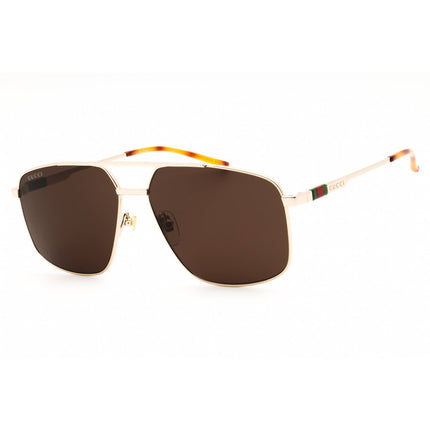 Gucci Unisex Sunglasses - Gold Metal Rectangular Frame Polarized | GG1676S 002 ,