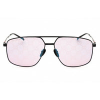 Gucci Unisex Sunglasses - Black Metal Rectangular Full Rim Frame | GG1676S 005 ,