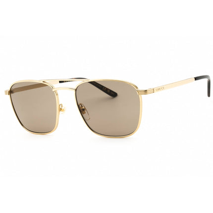 Gucci Unisex Sunglasses - Gold Metal Rectangular Frame Brown Lense | GG1881S 002 ,