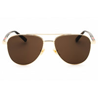Gucci Unisex Sunglasses - Gold and Havana Metal Aviator Full Rim Frame | GG1962S 002 ,