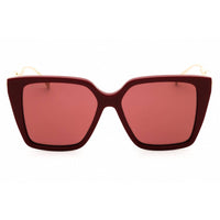 Gucci Unisex Sunglasses - Burgundy and Gold Acetate Rectangular Frame | GG1967S 004 ,