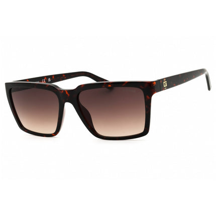 Guess Unisex Sunglasses - Dark Havana Rectangular Full Rim Frame | GU00084 52F ,