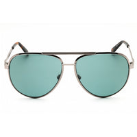 Guess Unisex Sunglasses - Shiny Gunmetal Metal Full Rim Aviator Frame | GU00209 08V ,