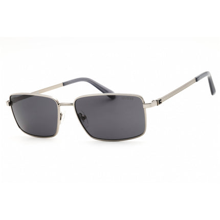 Guess Unisex Sunglasses - Shiny Gunmetal Metal Rectangular Frame | GU00273 08A ,