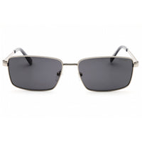 Guess Unisex Sunglasses - Shiny Gunmetal Metal Rectangular Frame | GU00273 08A ,
