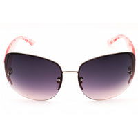 Guess Outlet Unisex Sunglasses - Shiny Rose Gold Metal Half Rim Frame | GO00034 28B ,