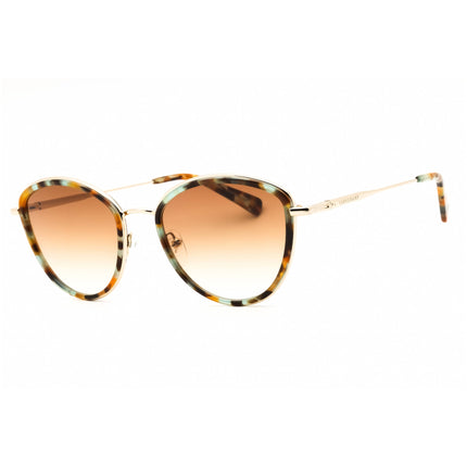 Longchamp Unisex Sunglasses - Gold Cat Eye Aqua Caramel Havana Lense | LO170S 717 ,