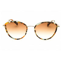 Longchamp Unisex Sunglasses - Gold Cat Eye Aqua Caramel Havana Lense | LO170S 717 ,