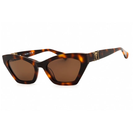 Max Mara Unisex Sunglasses - Dark Havana Acetate Full Rim Cat Eye Frame | MM0057 52E ,