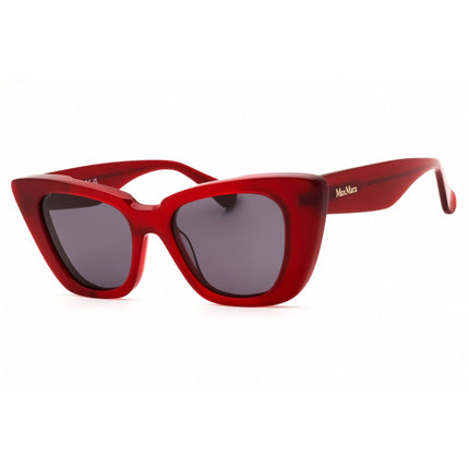 Max Mara Unisex Sunglasses - Shiny Red Acetate Full Rim Cat Eye Frame | MM0099 66A ,