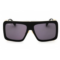 Max Mara Unisex Sunglasses - Shiny Black Acetate Rectangular Frame | MM0119 01A ,