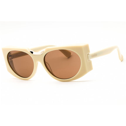 Max Mara Unisex Sunglasses - Ivory Acetate Full Rim Cat Eye Frame | MM0123 25E ,