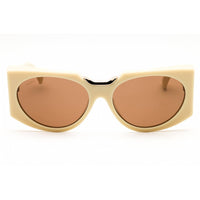 Max Mara Unisex Sunglasses - Ivory Acetate Full Rim Cat Eye Frame | MM0123 25E ,