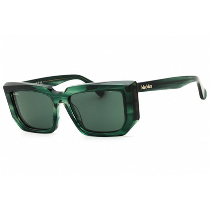 Max Mara Unisex Sunglasses - Dark Green Acetate Rectangular Frame | MM0126 98N ,