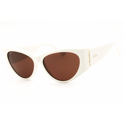 Max Mara Unisex Sunglasses - White Acetate Full Rim Cat Eye Frame | MM0132 21E ,
