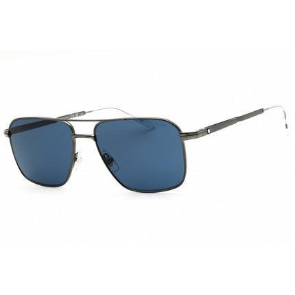 Mont Blanc Unisex Sunglasses - Gunmetal Metal Rectangular Shape Frame | MB0278S 003 ,