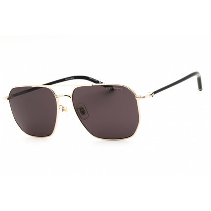 Mont Blanc Unisex Sunglasses - Gold Metal Rectangular Full Rim Frame | MB0367SA 001 ,