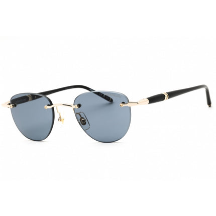 Mont Blanc Unisex Sunglasses - Gold Metal Aviator Shape Rimless Frame | MB0412S 001 ,
