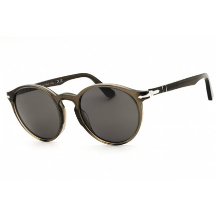 Persol Unisex Sunglasses - Transparent Mole Grey Plastic Round Frame | PO3171S 1103B1 ,