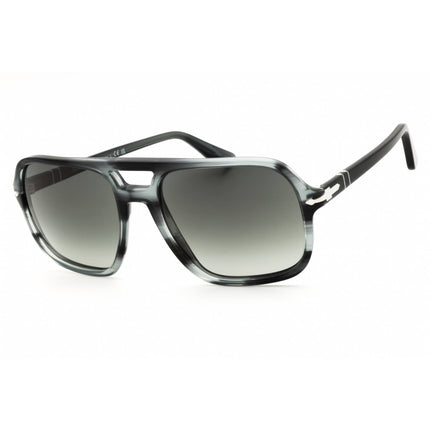 Persol Unisex Sunglasses - Striped Grey Acetate Rectangular Frame | PO3328S 119271 ,