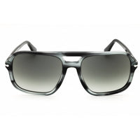 Persol Unisex Sunglasses - Striped Grey Acetate Rectangular Frame | PO3328S 119271 ,