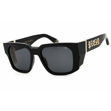 Philipp Plein Unisex Sunglasses - Shiny Black Acetate Full Rim Frame | SPP130M 0700 ,