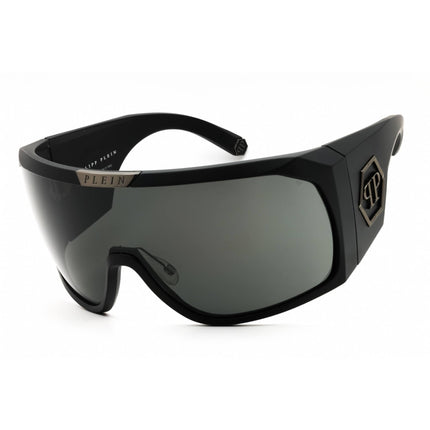 Philipp Plein Unisex Sunglasses - Semi-Matte Black Shield Shape Frame | SPP154 0U28 ,