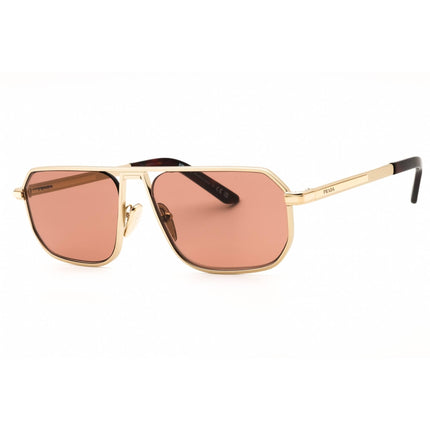 Prada Unisex Sunglasses - Pale Gold Metal Rectangular Shape Frame | 0PR A53S VAF10D ,