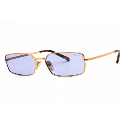 Prada Unisex Sunglasses - Brass Metal Rectangular Full Rim Frame | 0PR A60S 7OE01O ,