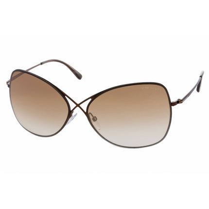 Tom Ford Unisex Sunglasses - Oval Shape Shiny Brown Full Rim Frame | FT0250 48F ,