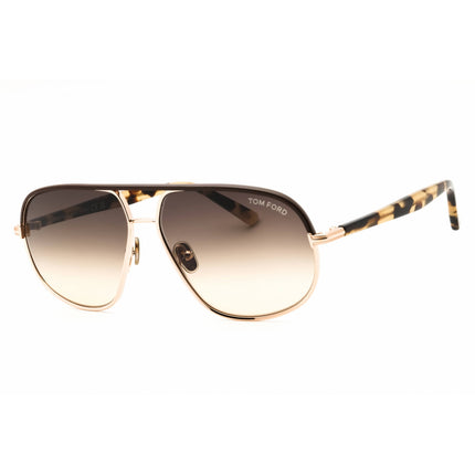 Tom Ford Unisex Sunglasses - Oval Shape Shiny Rose Gold Full Rim Frame | FT1019 28F ,