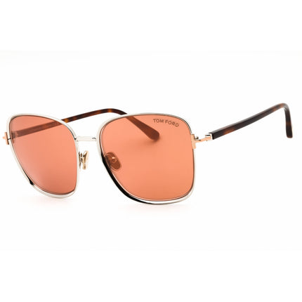 Tom Ford Unisex Sunglasses - Rectangular Shape Ruthenium Full Rim Frame | FT1029 12G ,