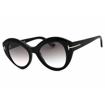 Tom Ford Unisex Sunglasses - Cat Eye Shape Shiny Black Full Rim Frame | FT1084 01B ,