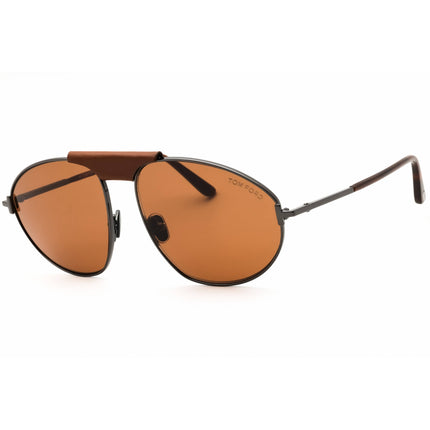 Tom Ford Unisex Sunglasses - Aviator Shape Gunmetal Full Rim Frame | FT1095 08E ,