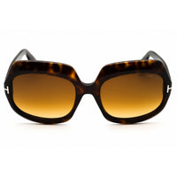 Tom Ford Unisex Sunglasses - Oversized Shape Dark Havana Full Rim Frame | FT1155 52F ,