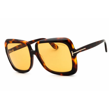 Tom Ford Unisex Sunglasses - Oversized Shape Dark Havana Full Rim Frame | FT1156 52E ,
