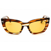 Tom Ford Unisex Sunglasses - Cat Eye Shape Blonde Havana Full Rim Frame | FT1190 53E ,