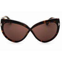 Tom Ford Unisex Sunglasses - Cat Eye Shape Dark Havana Full Rim Frame | FT1196 52E ,